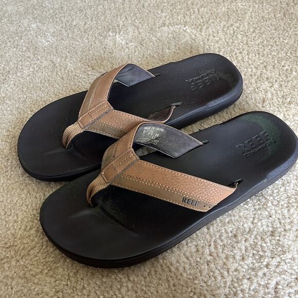 Reef Contoured Cushion Men's Flip-Flop Sandal Slider Brown, 10M US - Picture 2 of 9